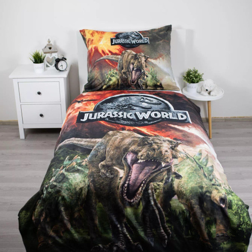 Bettwäsche 140x200 Dinozauren Jurassic Park Vulkan 70x90 Jerry Fabrics