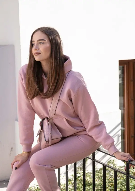 Randi Dkaren Damen-Trainingsanzug-Set – Puderrosa