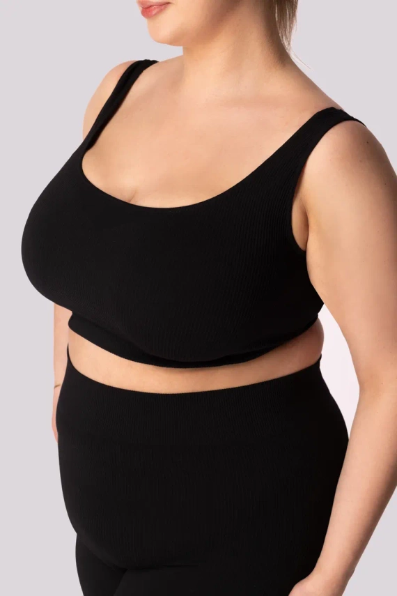 Gerippter Sport-BH „Mona“, schwarz