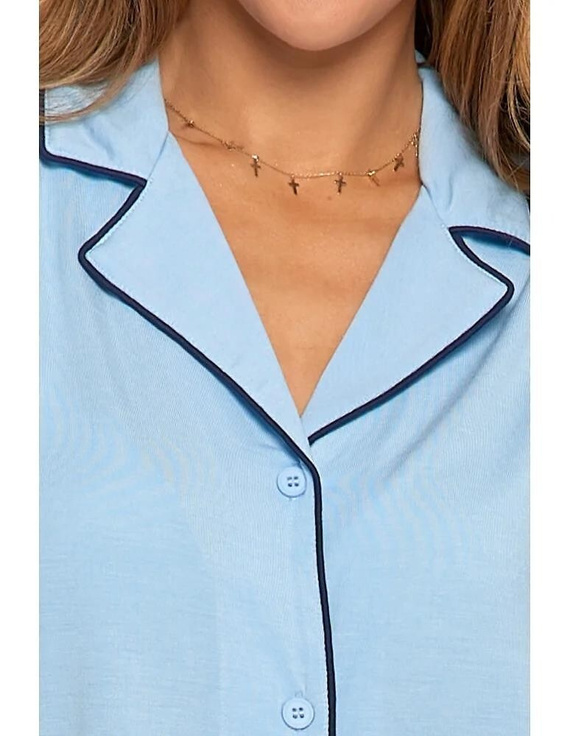 PDD4900-022 Moraj Damen-Kurzarmpyjama – Blau