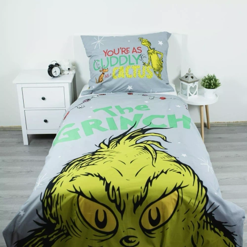 Bettwäsche Grinch Grinchmas JF24 140x200 100% Baumwolle Grinch Schloss