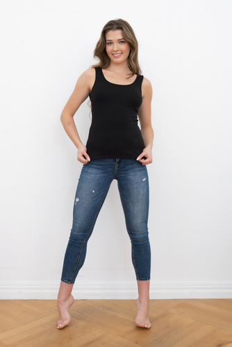 Ibiza Women's breitschultriges Hemd Italian Fashion- schwarz