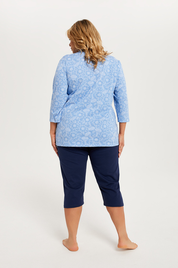 Jomala Damen Schlafanzug 3/4 Ärmel, 3/4 Hose Italienische Mode