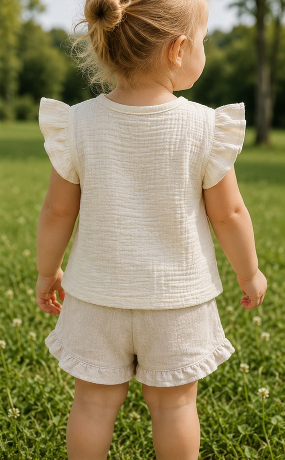 Mamatti BL50103 Musselin Kinderbluse leicht & luftig aus Baumwolle Sommer