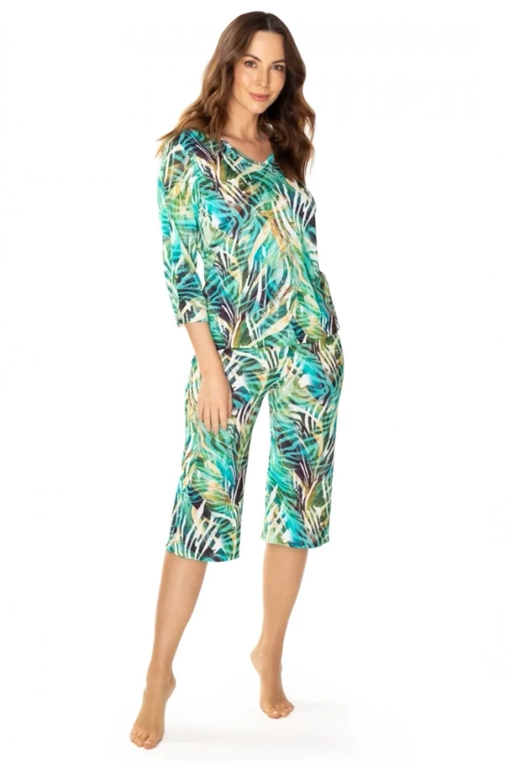 86656 Malaga Damenpyjama Möwengrün