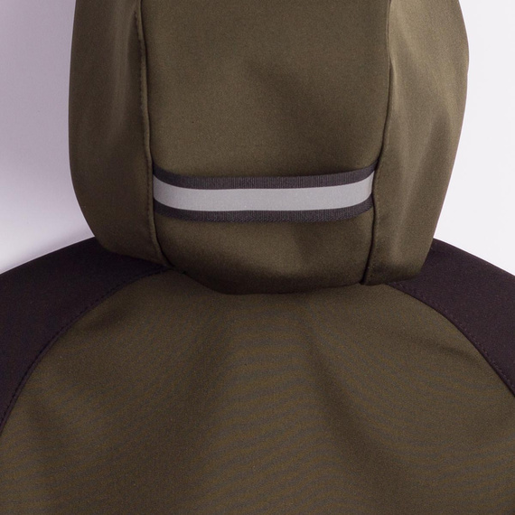229021 Nicol Kinder Softshell-Jacke mit Fleece, Kapuze, Reflektoren - Khaki