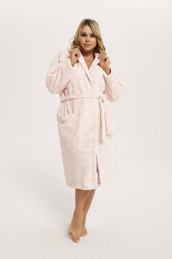 Drina Damenbademantel mit Kapuze Italian Fashion - rosa