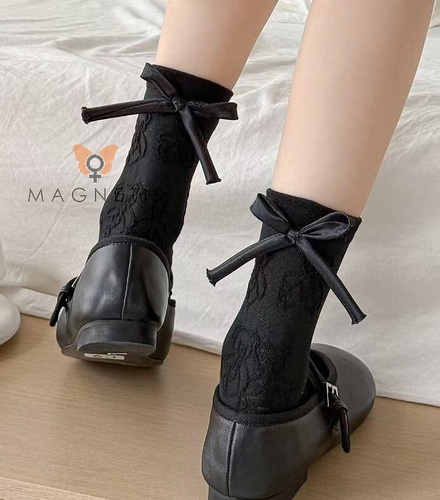 Magnetis CO5020 Damensocken, schwarz – Baumwolle, Jacquard mit Teddybär-Motiv