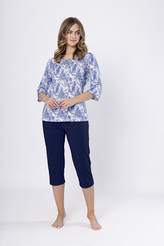 Damenpyjama Ewlin 1661 Leveza Jeans – Baumwolle, 3/4 Ärmel