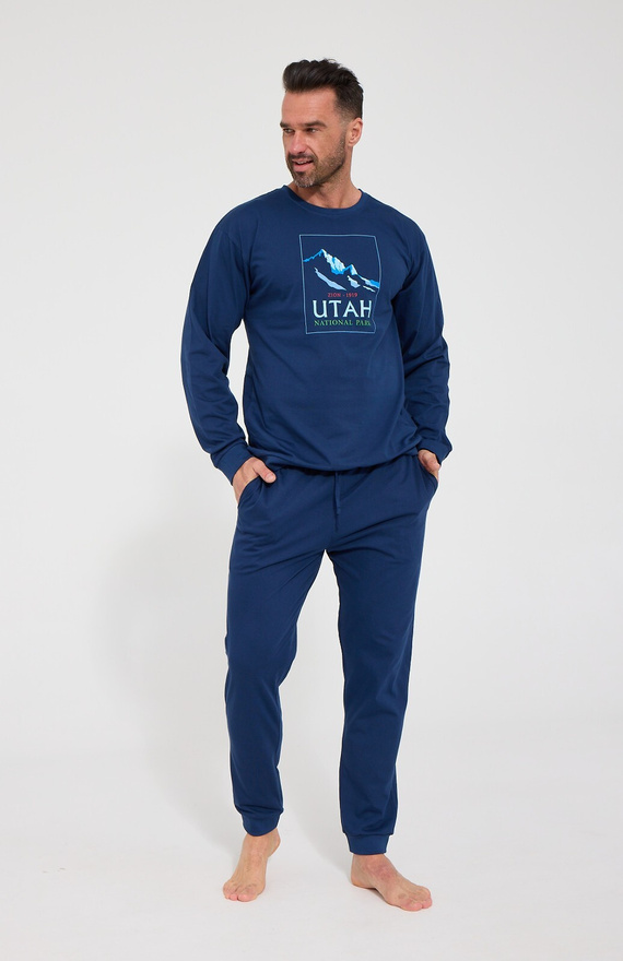 Herren-Pyjama Cornette 322/332 Utah 100% Baumwolle Langarm Hose