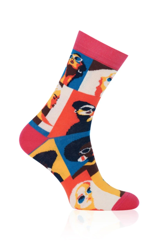 S171D Donna Lange Socken Italienische Mode - rosa