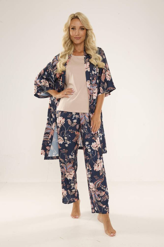 722 Lurdes Damen-Schlafanzug De Lafense - navy blau