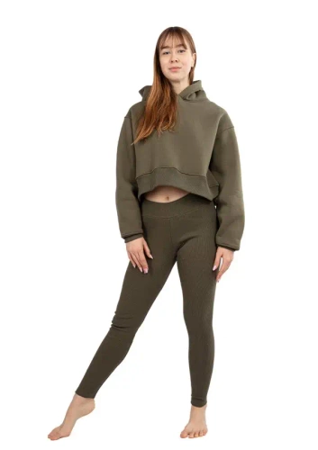 DK-K-B13 Dkaren Damen-Trainingsanzug-Set – Khaki