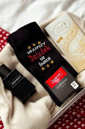 0125-102 Best Grandpa Milena Herrensocken – schwarz