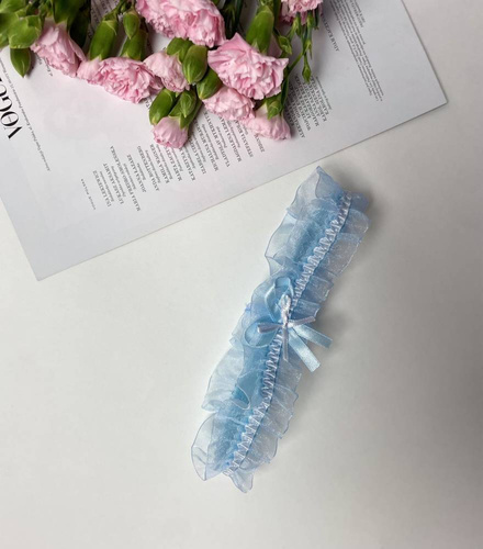 221 De Lafense Chiffon-Strumpfband - hellblau