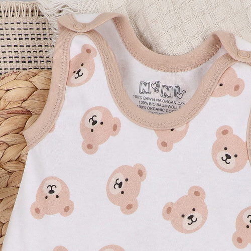 ABN-5355 Sweet Bears Nini Schlafanzüge aus Bio-Baumwolle, Beige