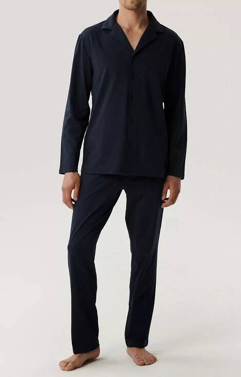 BNMP-001 Herren-Langarmpyjama, Atlantic – Marineblau