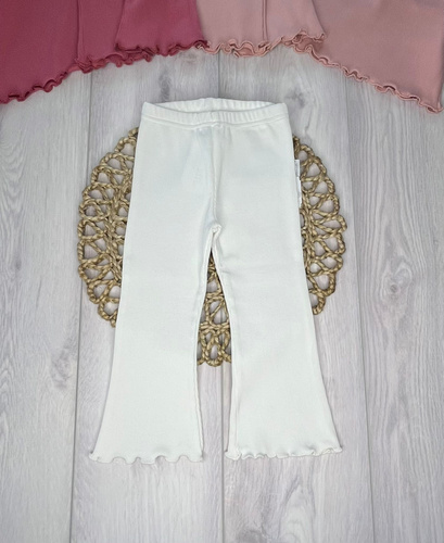 Leggings LJ802 Mamatti Ripp Schlag 97% Baumwolle elastisch – Ecru