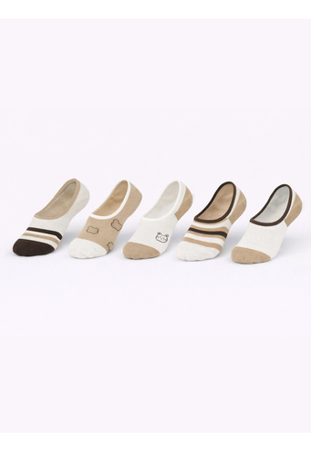 Damen Ballerina-Socken Noviti ST092 – Baumwoll-Stopper mit Silikon ecru D