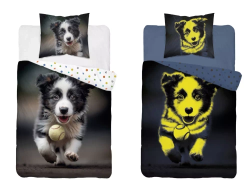 5410 A Puppy Baumwollbettwäsche, die im Dunkeln leuchtet, Detexpol