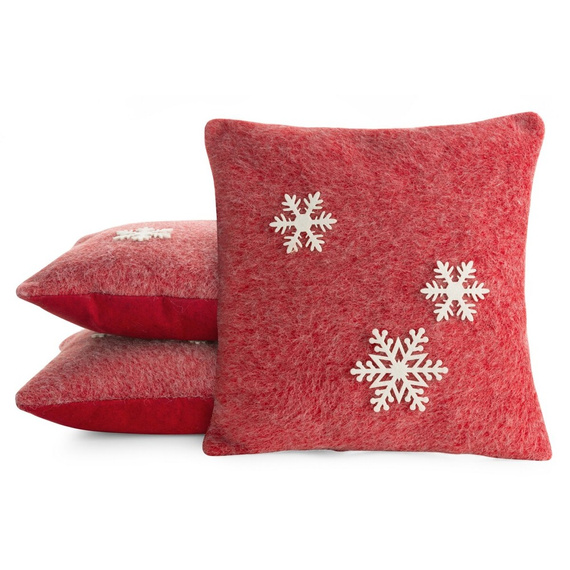 Chp 83A Weihnachts-Schneeflocken-Kissenbezug, Eurocurtains, rot