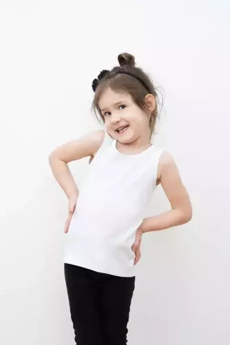 Tosia T-Shirt für Mädchen, breite Schulter Italienische Mode- weiß