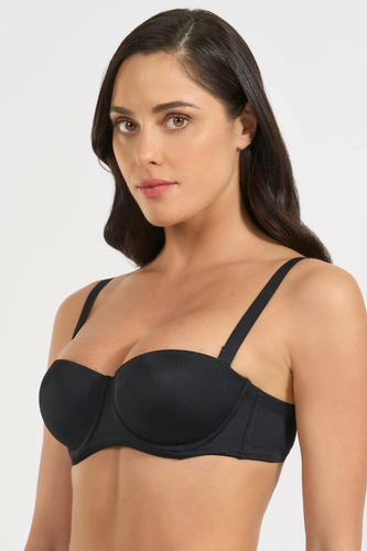 391 Biustonosz Bandeau Nero Selene Bardotka mit Bügeln und abnehmbaren Trägern