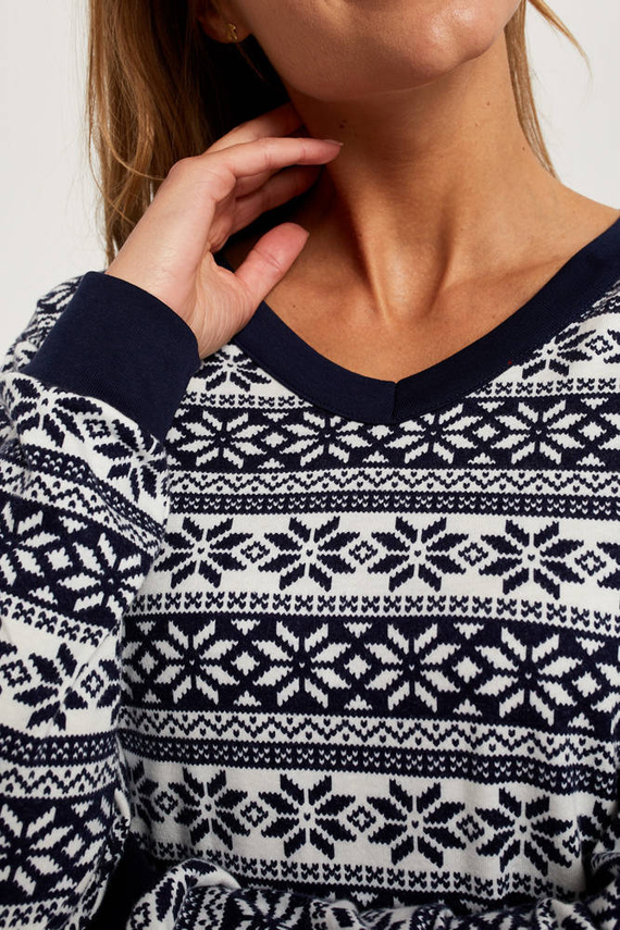 Alaska Damen Schlafanzug langarm, lange Hose Italian Fashion - print/green