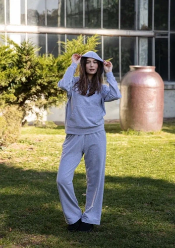 DK-K-B8 Dkaren Damen-Trainingsanzug-Set – Grau