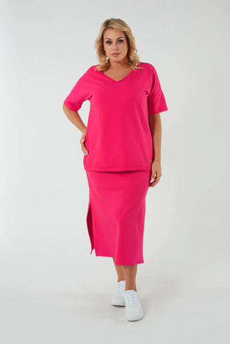 Stella Damen Maxirock Italienische Mode - fuchsia