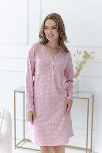 Damen Nachthemd Taro Marigold 3633 Rosa 100% Baumwolle Stillfunktion