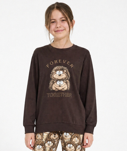 Mädchenpyjama Cornette Snack 594/200, 592/200 – lang, mit Eichhörnchen