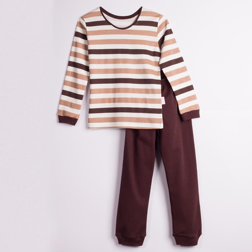 227038 Nicol BENEK Jungen-Pyjama 100% Baumwolle gestreift braun