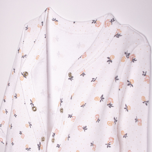 220031 Baby Strampler Nicol 100% Baumwolle Blumen mit Füßchen