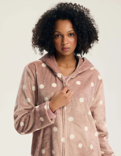 Henderson Ladies Grimma 45428 Damenbademantel mit Kapuze und Reißverschluss Mauve
