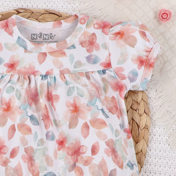 ABN-5428 Bunte Blumen Bio-Baumwollkleid mit Nini-Print