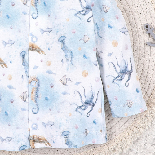 ABN-5454 Sea Of Joy Nini Babykaftan – Bio-Baumwolle, Druckknopfverschluss