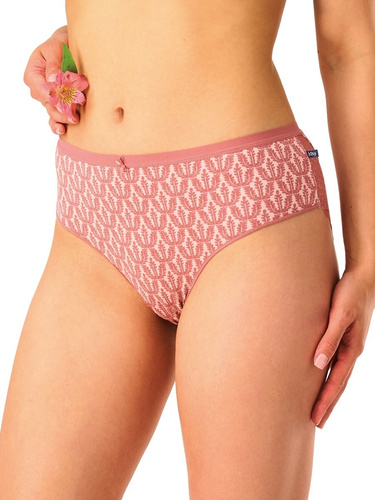 Damen-Baumwoll-Slip Key LPC 512 grün rosa – 2er-Set in einer Box, bequemer Schnitt