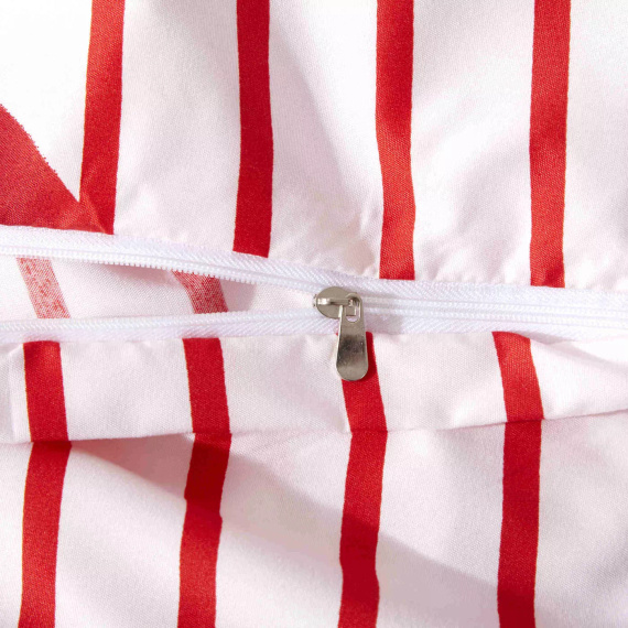 Xmass Bow Weihnachts-Mikrosatin-Bettwäsche, weiße, rote Schleifen I25 aus Nadel und Faden – weich, glatt und langlebig