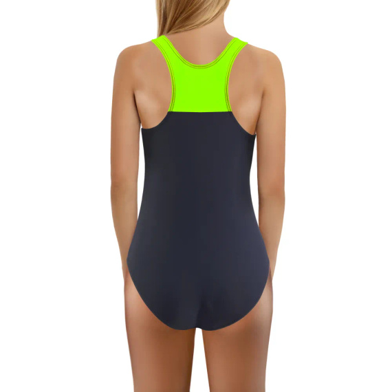 Mädchen-Badeanzug Sesto Senso Graphit-Seladon