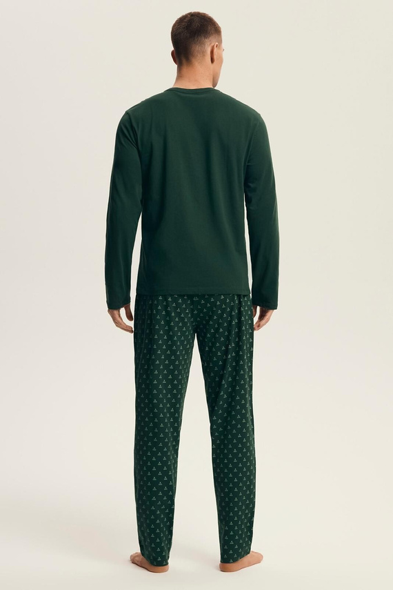 Henderson Core 43478 Lush Herren-Pyjama grün – Baumwolle, lange Ärmel, elegante Verpackung