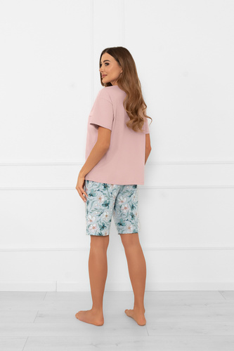 Damenpyjama Perlis - kurze Ärmel, kurze Hose, Baumwolle Italian Fashion  