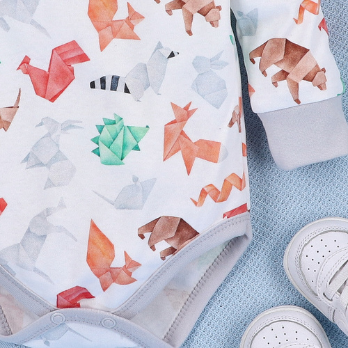 ABN-5383 Lustiger Origami-Body aus Bio-Baumwolle Nini