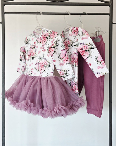 Mädchen Shorts Bambarillo Piwonie gerippt rosa mit Schleife