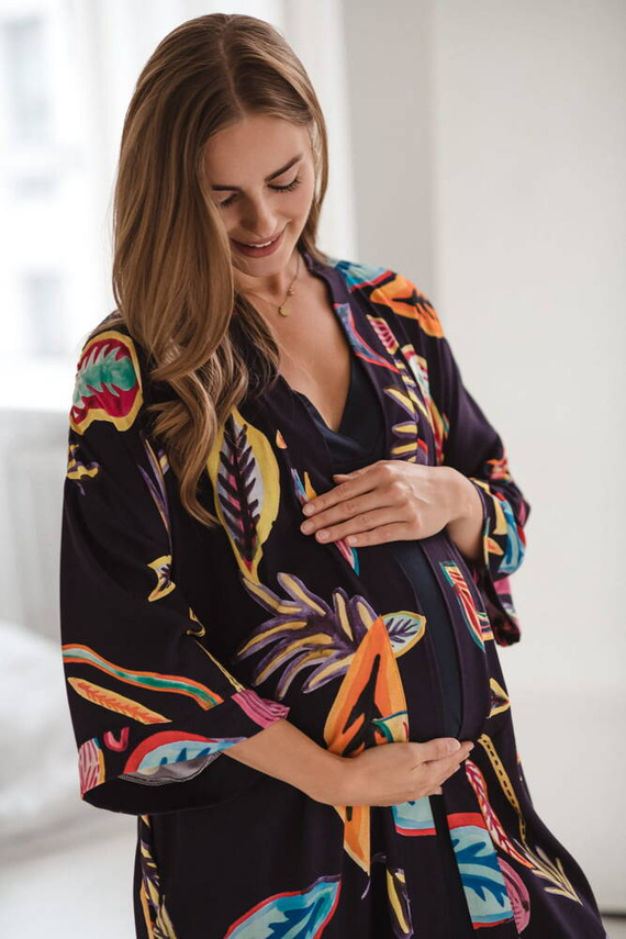 Tropical Navy Milk&Love Bambuswickeltuch