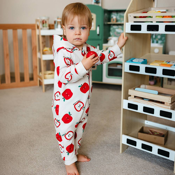 Baby Strampler Eevi ecru 100% Baumwolle ohne Füße bequem