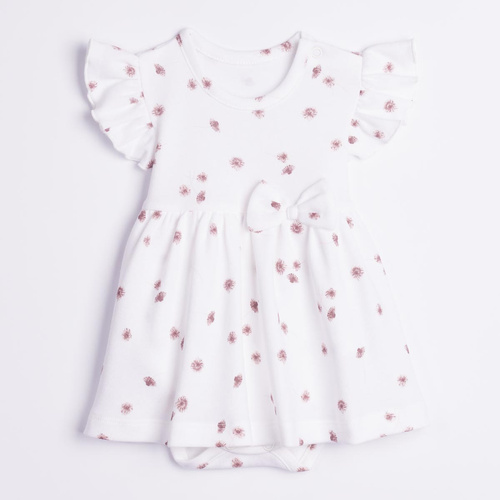 226158 Nicol HANIA Mädchen Baumwoll-Kleid-Body mit Blumenmuster in Creme