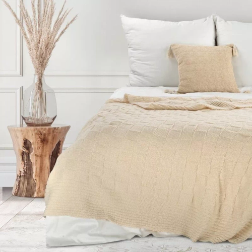 Plaid 2 Decke Tagesdecke Eurocurtains beige