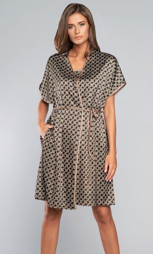 Ellipse Kurzarm-Bademantel Italian Fashion - braun