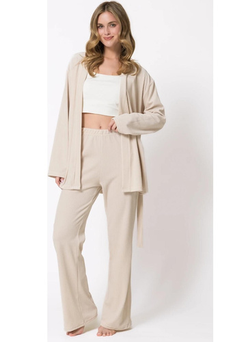 Leveza Donatell 1815 Damen-Set aus Velours Beige Pyjama Homewear